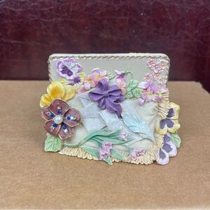 Victorian Treasures Floral Resin Business Card Holder